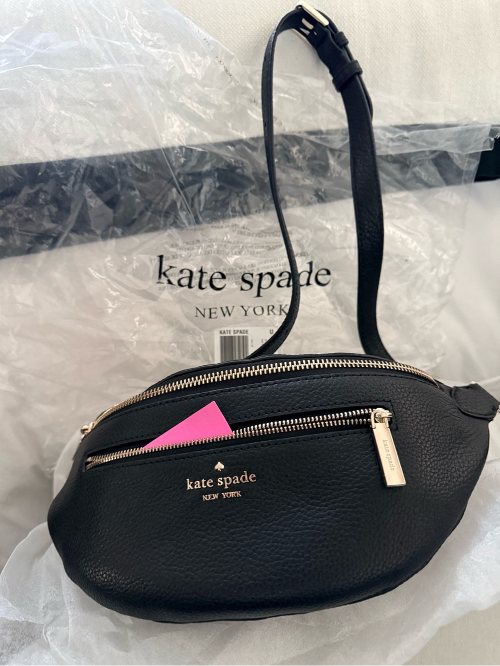 kate spade Black Leather Crossbody Belt Bag with Gold Hardware - Picture 9 of 14